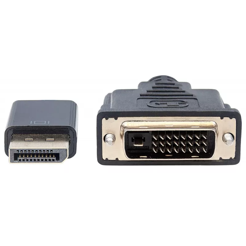 Kabel Manhattan DisplayPort 1.2a na DVI-D 24+1, 1080p@60Hz, 3 m, męski na męski, pasywny, kompatybilny z DVD-D, czarny, trzyletnia gwarancja, odpowiednik DP2DVIMM10.