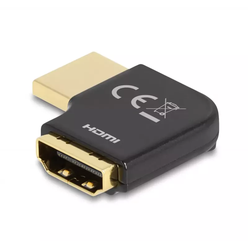 DeLOCK Adapter HDMI męski na żeński 90° kątowy 8K 60 Hz metalowy