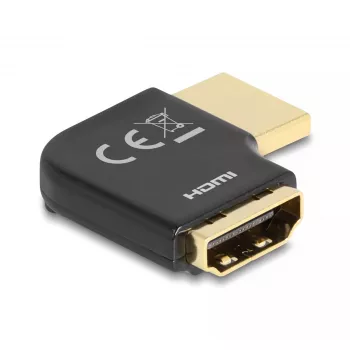 Adapter DeLOCK HDMI męski na żeński 90° lewy kątowy 8K 60 Hz metal