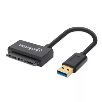 adapter kablowy Manhattan USB-A na SATA 2.5 cala, 42 cm, męski na męski, 5 Gb/s (USB 3.2 Gen1 czyli USB 3.0), obsługa 48-bitowego LBA, SuperSpeed USB, trzyletnia gwarancja