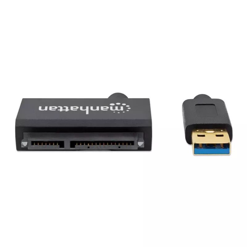 adapter kablowy Manhattan USB-A na SATA 2.5 cala, 42 cm, męski na męski, 5 Gb/s (USB 3.2 Gen1 czyli USB 3.0), obsługa 48-bitowego LBA, SuperSpeed USB, trzyletnia gwarancja