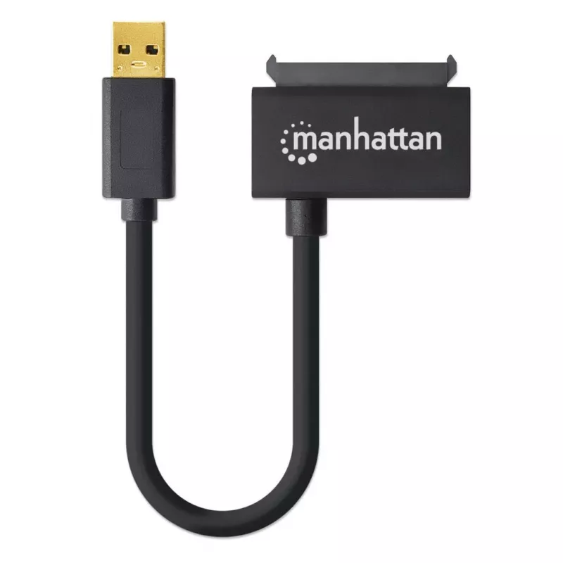 adapter kablowy Manhattan USB-A na SATA 2.5 cala, 42 cm, męski na męski, 5 Gb/s (USB 3.2 Gen1 czyli USB 3.0), obsługa 48-bitowego LBA, SuperSpeed USB, trzyletnia gwarancja