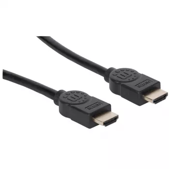 Kabel Manhattan HDMI 8K@60Hz z Ethernetem, 2m, Certyfikowany, Odpowiedni do zastosowań 8K, 4K i 1080p/HD – przy modernizacji teraz lub gotowy na przyszłość, Wtyk męski – wtyk męski, Czarny, 4K@120Hz, Dożywotnia gwarancja, Ultra High Speed