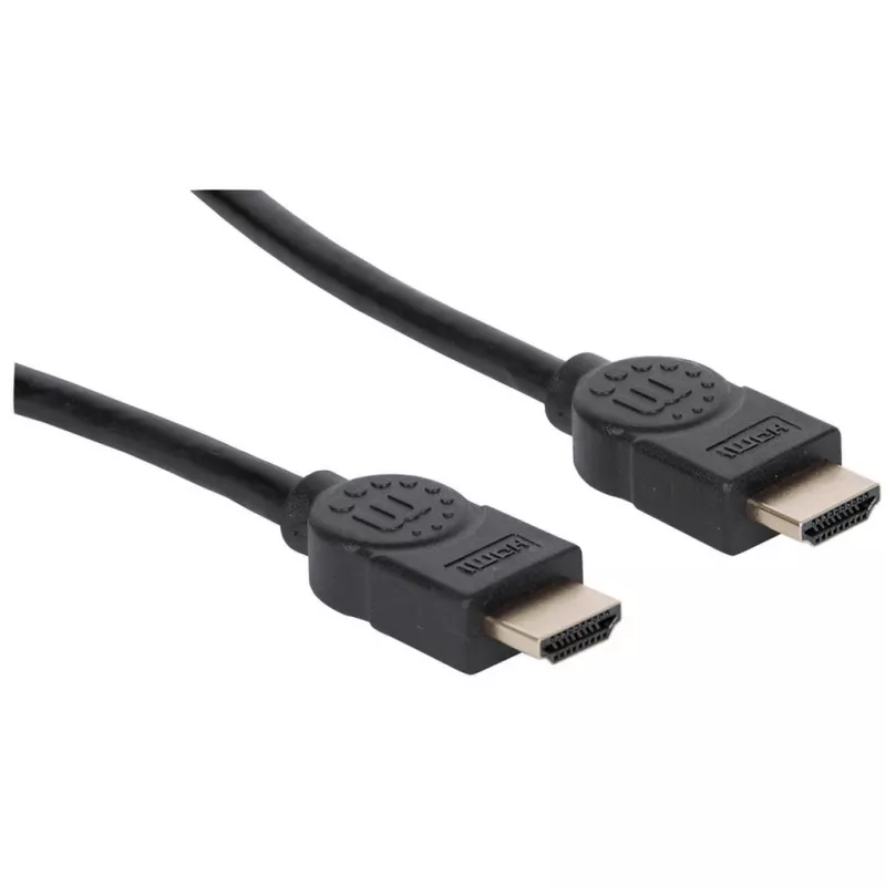 Kabel Manhattan HDMI 8K@60Hz z Ethernetem, 2m, Certyfikowany, Odpowiedni do zastosowań 8K, 4K i 1080p/HD – przy modernizacji teraz lub gotowy na przyszłość, Wtyk męski – wtyk męski, Czarny, 4K@120Hz, Dożywotnia gwarancja, Ultra High Speed