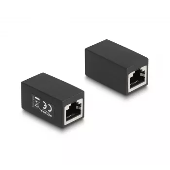 DeLOCK Adapter RJ45 gniazdo na gniazdo RJ45 Kat.6 czarny