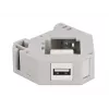 Keystone module DELOCK 87163 — USB A na USB A, szary/biały, 60,1×59,4×21,6 mm