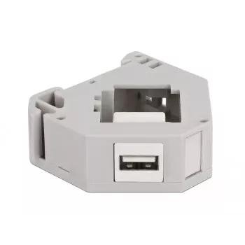 Keystone module DELOCK 87163 — USB A na USB A, szary/biały, 60,1×59,4×21,6 mm