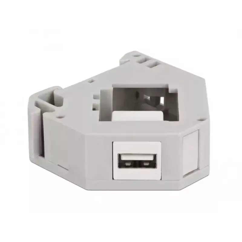 Keystone module DELOCK 87163 — USB A na USB A, szary/biały, 60,1×59,4×21,6 mm