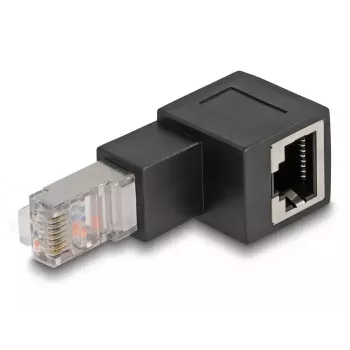 DeLOCK Adapter RJ45 wtyk do gniazda RJ45 Kat.6A 90° w dół kątowy