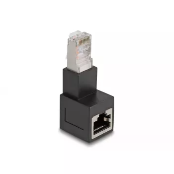 DeLOCK Adapter RJ45 wtyk do gniazda RJ45 Kat.6A 90° w dół kątowy