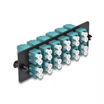 DeLOCK Panel adaptera światłowodowego LC Duplex OM4 12 portów Aqua