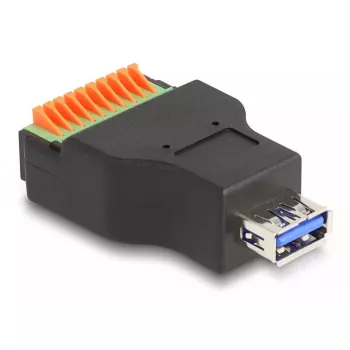 Adapter DeLOCK USB 3.2 Gen 1 Typ-A żeński na listwę zaciskową 10-pinową