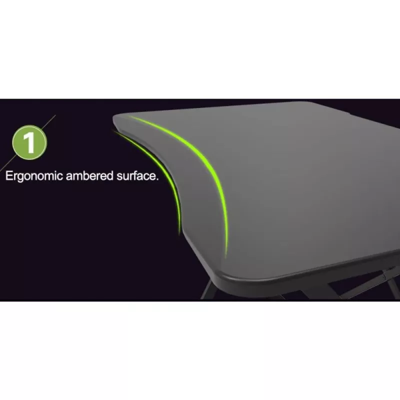 Biurko gamingowe Techly do PC z kątowym ergonomicznym rantem, czarne