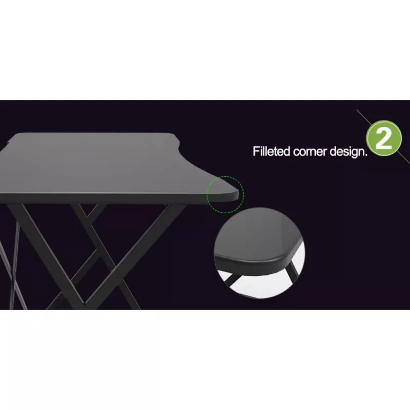 Biurko gamingowe Techly do PC z kątowym ergonomicznym rantem, czarne