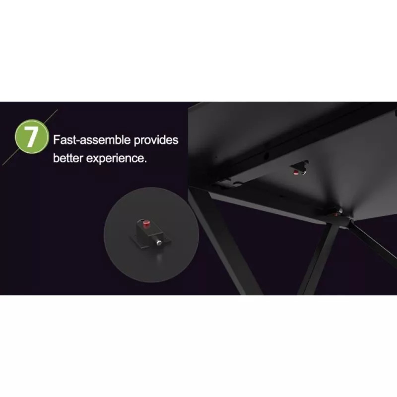 Biurko gamingowe Techly do PC z kątowym ergonomicznym rantem, czarne
