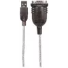 Manhattan USB-A do Serial Converter kabel, 45cm, Męski do Męskiego, Serial/RS232/COM/DB9, Prolific PL-2303HXD Chip, Czarny/Srebrny kabel, Trzyletnia Gwarancja