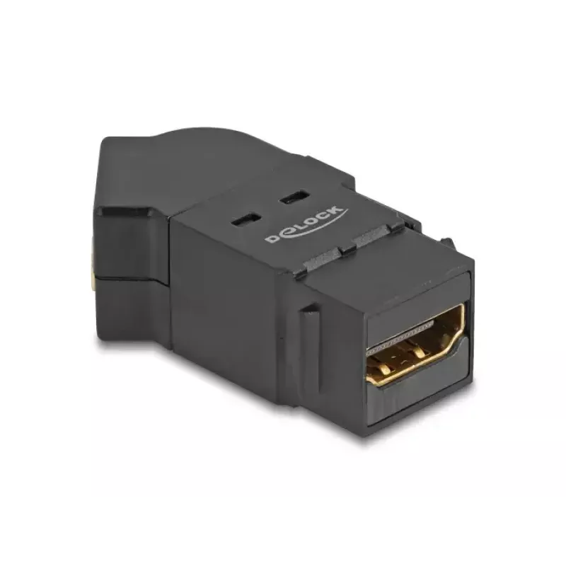 Adapter do montażu panelowego DeLOCK HDMI żeński na HDMI żeński, kątowy 45°, 8K 60 Hz, czarny