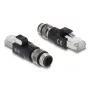 Adapter M12 D-coded 4-pin (męski) do wtyku RJ45, DELOCK 90831, pozłacane styki, czarny