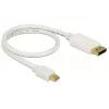 Przewód Mini DisplayPort na DisplayPort DeLOCK 83985 0,5 m biały