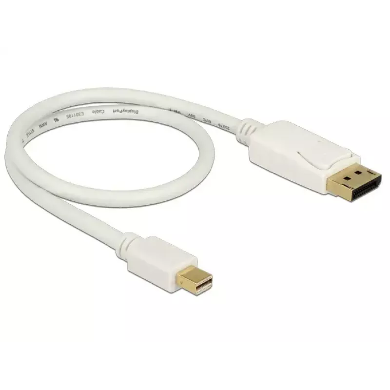 Przewód Mini DisplayPort na DisplayPort DeLOCK 83985 0,5 m biały