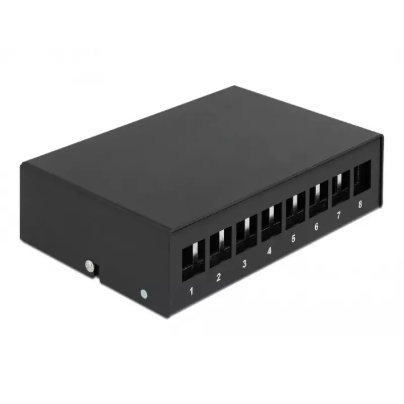 Keystone Patch Panel DeLOCK 43413 8 Port Czarny