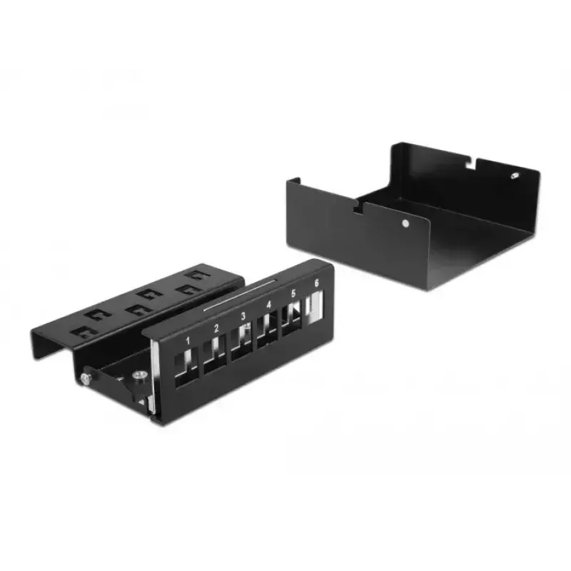 Patch Panel DeLOCK Keystone 6 Port Czarny