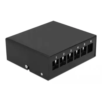 Patch Panel DeLOCK Keystone 6 Port Czarny