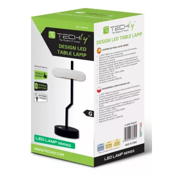 Techly I-LAMP-TABLE2 lampa stołowa Niewymienne źródło/a światła 2 W LED Czarny, Biały