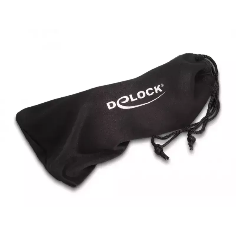 Okulary ochronne DeLOCK 90559 przezroczyste soczewki czarna oprawa