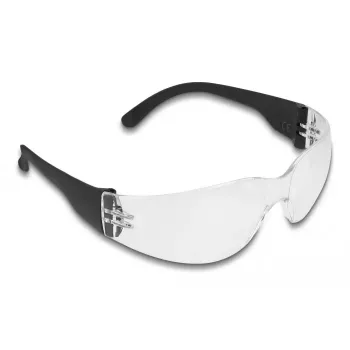Okulary ochronne DeLOCK 90559 przezroczyste soczewki czarna oprawa