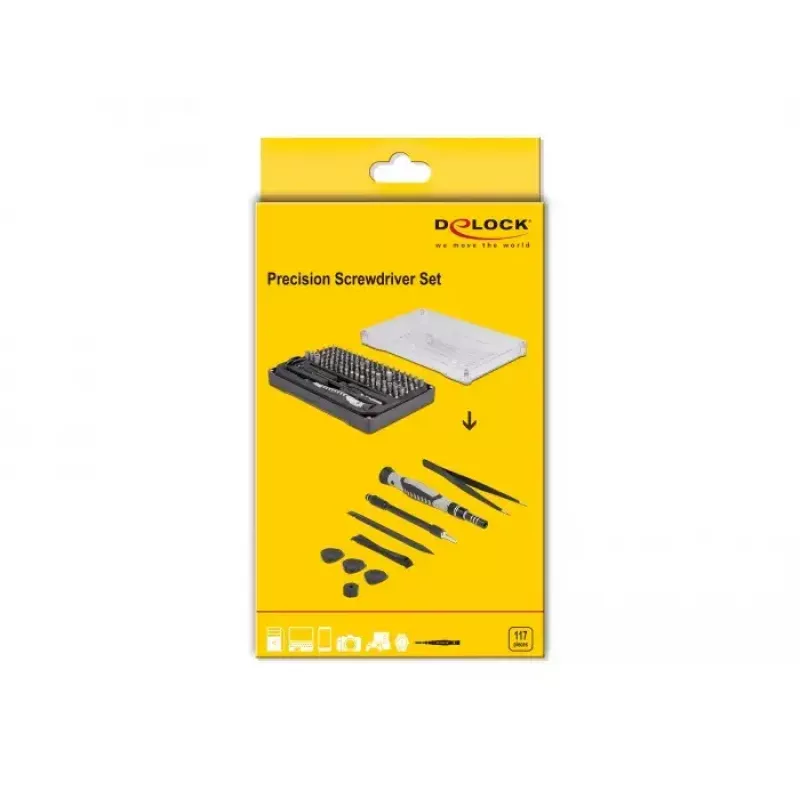 DeLOCK 64168 zestaw wkrętaków precyzyjnych Szerokość 120 mm Długość 185 mm Wysokość 38 mm