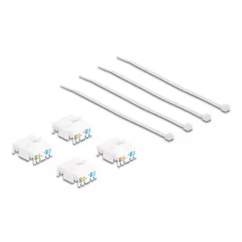Moduł keystone DeLOCK 86051 płaski RJ-45 biały 4 szt.