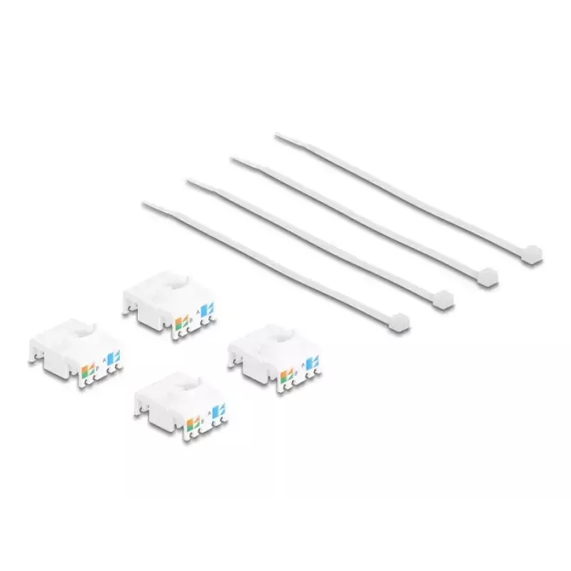 Moduł keystone DeLOCK 86051 płaski RJ-45 biały 4 szt.