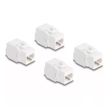Moduł keystone DeLOCK 86051 płaski RJ-45 biały 4 szt.