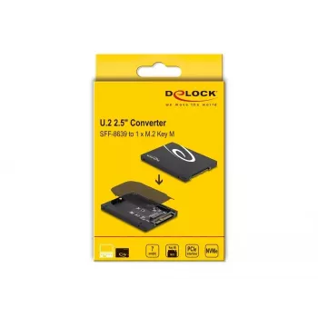 Obudowa SSD DeLOCK 63379 Czarna M.2 obsługa 1 dysku