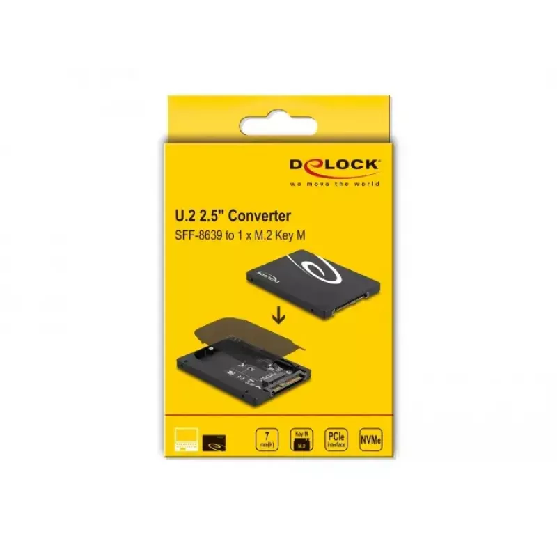 Obudowa SSD DeLOCK 63379 Czarna M.2 obsługa 1 dysku