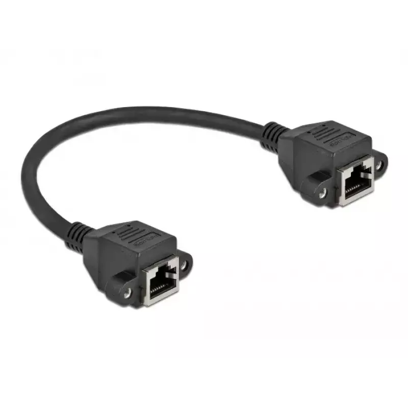 Kabel przedłużający sieciowy DeLOCK Kat.6A 25 cm Czarny