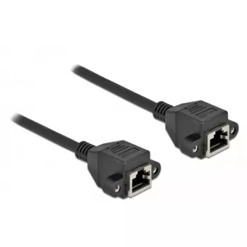 Kabel przedłużający sieciowy DeLOCK Kat.6A 25 cm Czarny