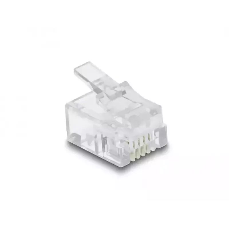 DeLOCK Wtyk modułowy RJ11 100 szt. Przezroczysty poliwęglan