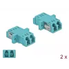Adapter światłowodowy DELOCK LC żeński–żeński OM3 duplex (opakowanie 2 szt.)