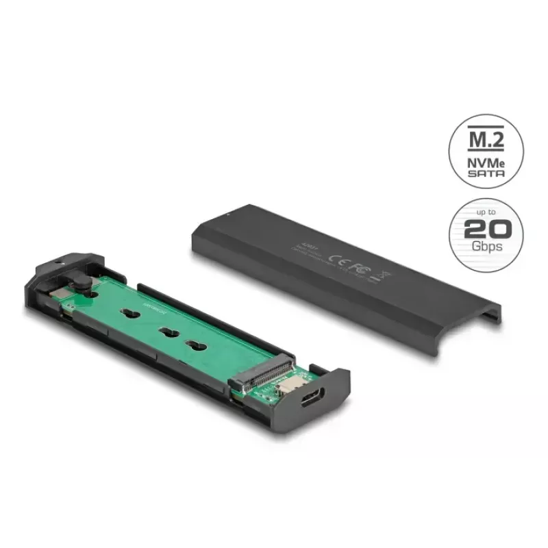Obudowa SSD DeLOCK 42031 Czarny M.2 PCIe SATA 20 Gbit/s