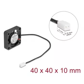 DELOCK wentylator obudowy komputerowej 4 cm (40 x 40 x 10 mm), łożysko kulkowe, 0,18 m³/h, 5 V DC, czarny