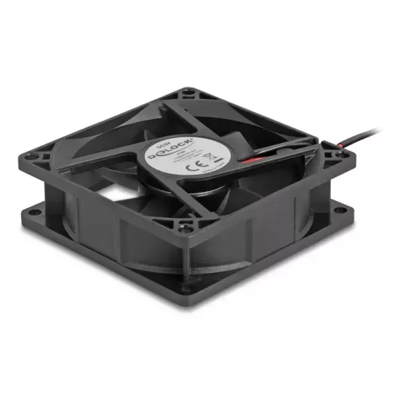 DELOCK Wentylator do obudowy komputera 8 cm (80 x 80 x 25 mm), łożysko kulkowe, 5 V DC, czarny