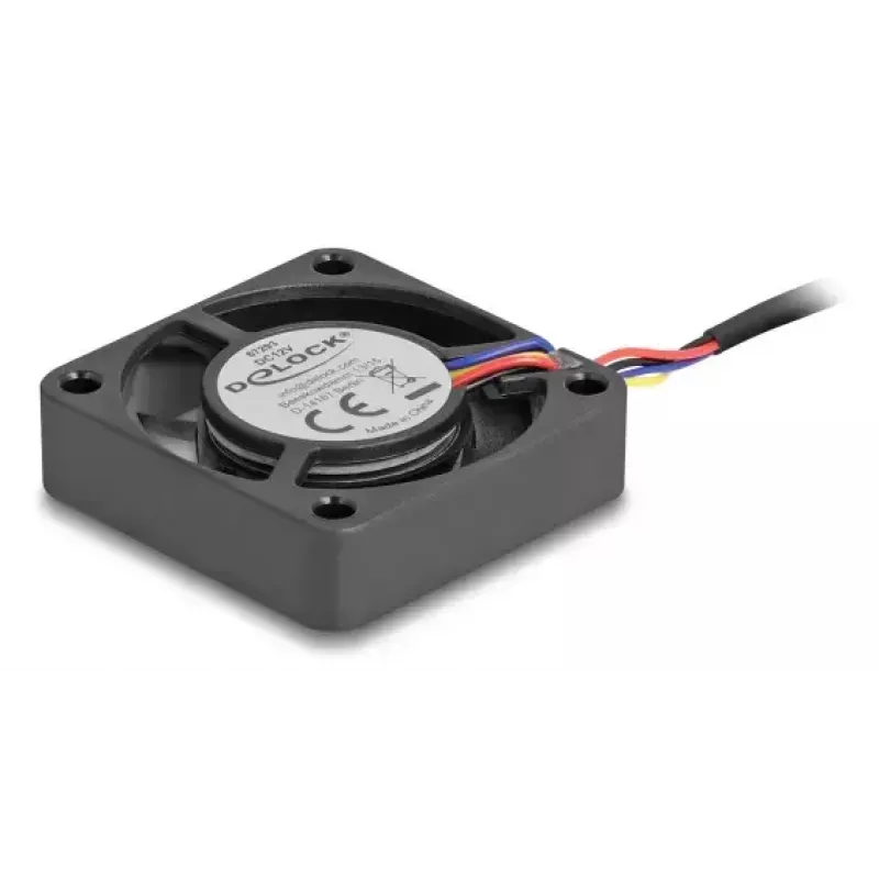 Wentylator DELOCK 67293 4 cm (40×40×10 mm) 0,18 m³/h Łożysko kulkowe 12V Czarny