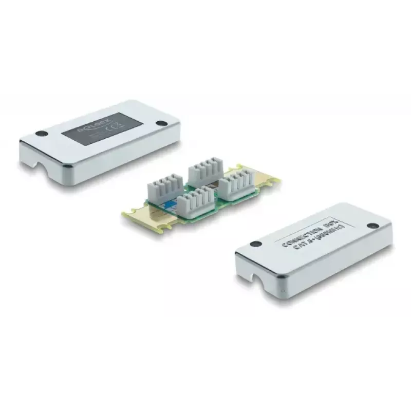 sieciowy Connection Box DELOCK Cat.6 STP LSA, ekranowanie S/UTP, 35×82×23 mm, srebrny