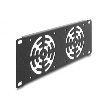 Cover plate DELOCK 67432 with 2 built-in 80×80 mm fans, metal housing, dark szary