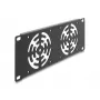 Cover plate DELOCK 67432 with 2 built-in 80×80 mm fans, metal housing, dark szary