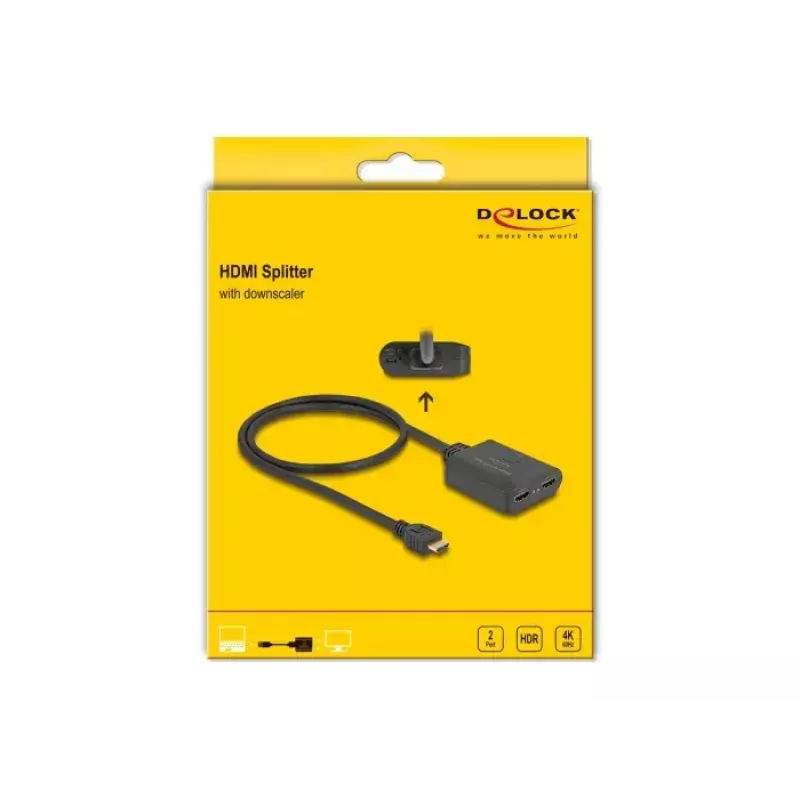 DeLOCK Rozdzielacz HDMI 1 x HDMI wejście do 2 x HDMI wyjście 4K 60 Hz