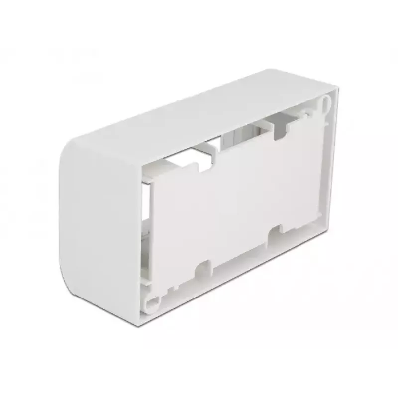 Akcesoria do paneli krosowych DELOCK 81333 — biały uchwyt z poliwęglanu, 152 × 50 × 82 mm