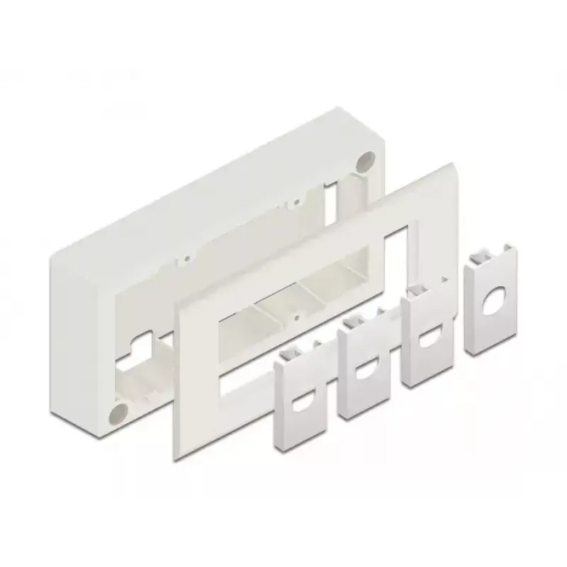 Akcesoria do paneli krosowych DELOCK 81333 — biały uchwyt z poliwęglanu, 152 × 50 × 82 mm